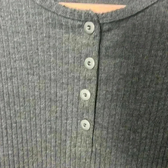 Elle Macpherson 2 Piece Ribbed Lounge Set. Top - Medium Pants - Small Gray - Picture 3 of 8